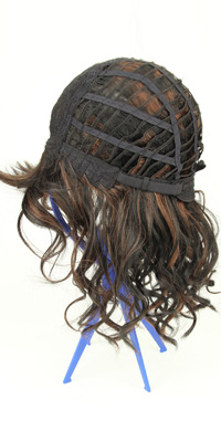 Capless Medium Curly Black 100% Human Hair Wig Full Bang
