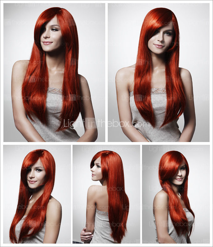 sem capa de seda cor de moda cores de cabelo retas peruca múltiplas disponíveis