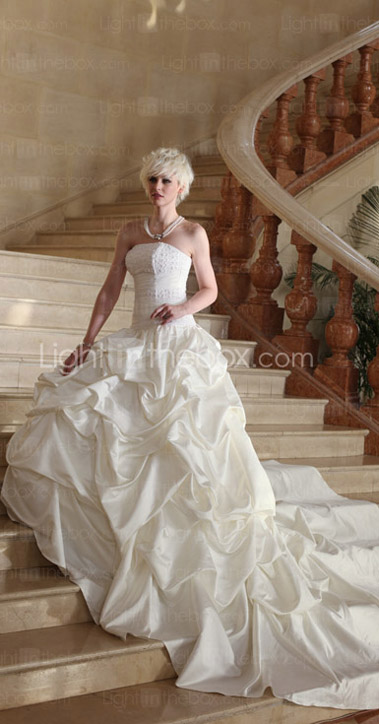AILSA - Abito da Sposa in Raso e Pizzo