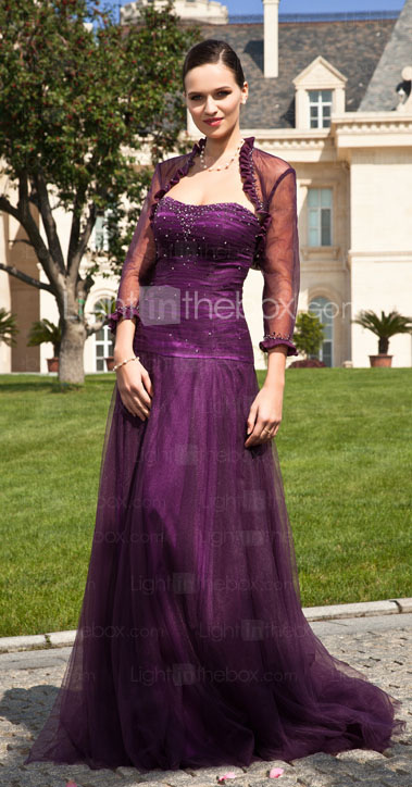 ANJUSCHA - Robe de Mère de Mariée Tulle - Châle Inclus