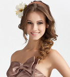 A-line Knee-length Organza Bridesmaid Dress With Ruffles