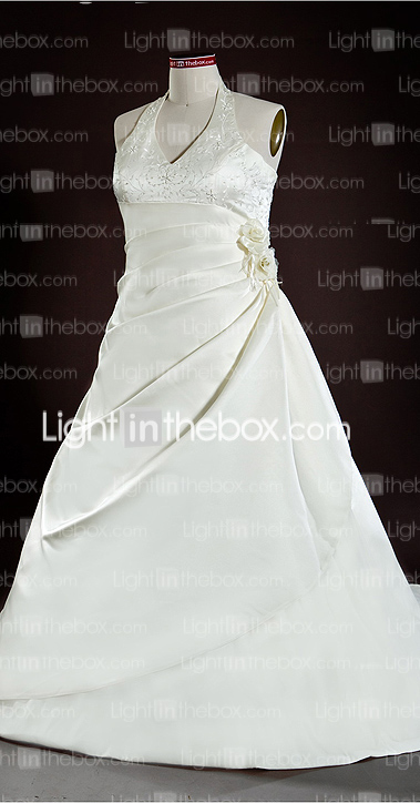 RHEA - Abito da Sposa in Raso (Taglia Forte)