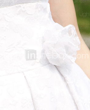 A-line Strapless Knee-length Satin Wedding Dress 