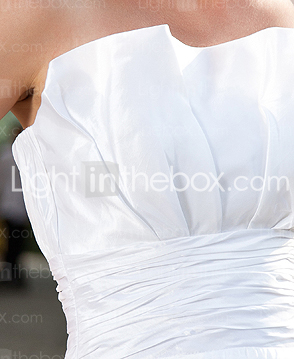 a-Linie trägerlosen asymmetrische Taft-Brautkleid
