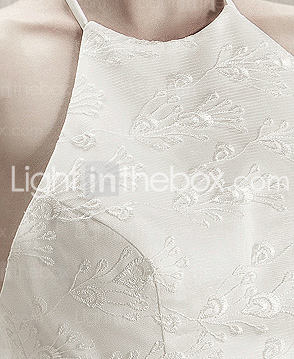  Trumpet/ Mermaid Halter Sweep/ Brush Train Lace Wedding Dress