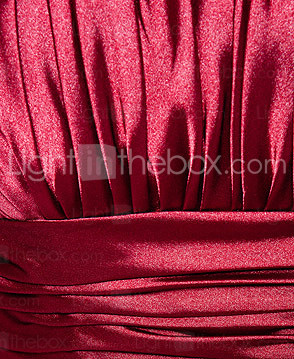  A-line Strapless Knee-length Elastic Woven Satin Cocktail Dress