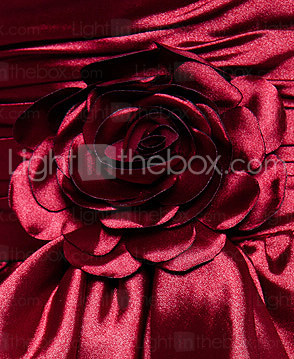  A-line Strapless Knee-length Elastic Woven Satin Cocktail Dress