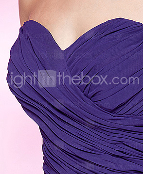A-line Sweetheart Knee-length Tiered Chiffon Cocktail Dress 