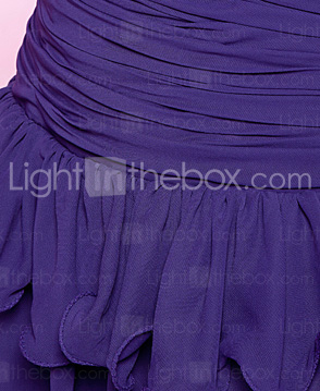 A-line Sweetheart Knee-length Tiered Chiffon Cocktail Dress 
