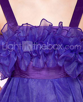 A-line Straps Asymmetrical Organza Cocktail Dress