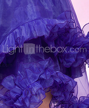 A-line Straps Asymmetrical Organza Cocktail Dress
