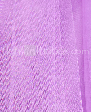 A-line Strapless Knee-length Tulle And Stretch Satin Cocktail Dress 