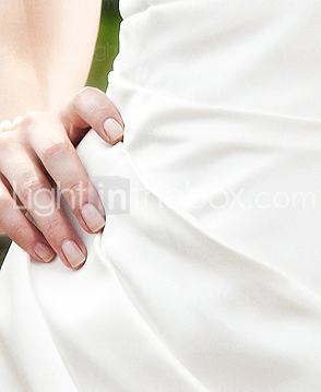 Sheath/ Column Halter Short/ Mini Satin Wedding Dress