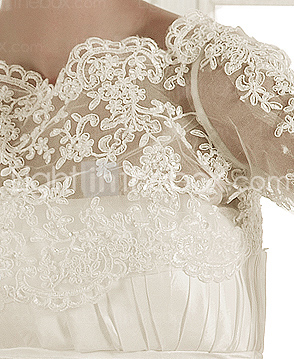 A-line Jewel Chapel Train Taffeta Wedding Dress