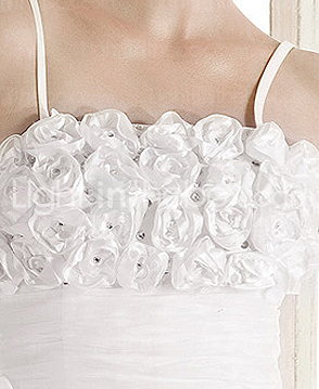  A-line Square Spaghetti Straps Floor-length Organza Wedding Dress