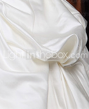 Ball Gown Sweetheart Chapel Train Satin Lace Wedding Dress With Wrap