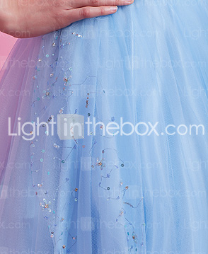 Ball Gown Strapless Floor-length Satin Lace Evening Dress