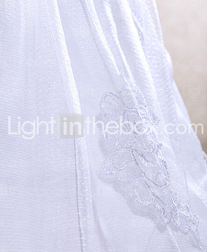 A-line Scoop Sweep/Brush Train Lace Tulle Wedding Dress