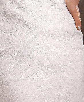 Trumpet/Mermaid V-neck Sweep/Brush Train Lace Wedding Dress 