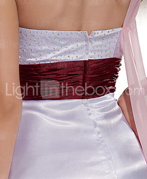 Sheath/ Column One Shoulder Cathedral Train Elastic Silk-like Satin Wedding Dress