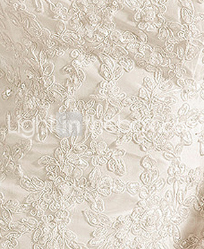 Charming A-line Strapless Sweep/ Brush Train Taffeta Wedding Dress