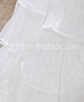 A-line Strapless Floor-length Organza Wedding Dress