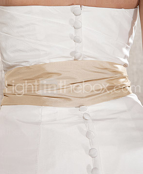 Trumpet/Mermaid Strapless with Sashes Chapel Train Taffeta Wedding Dress 