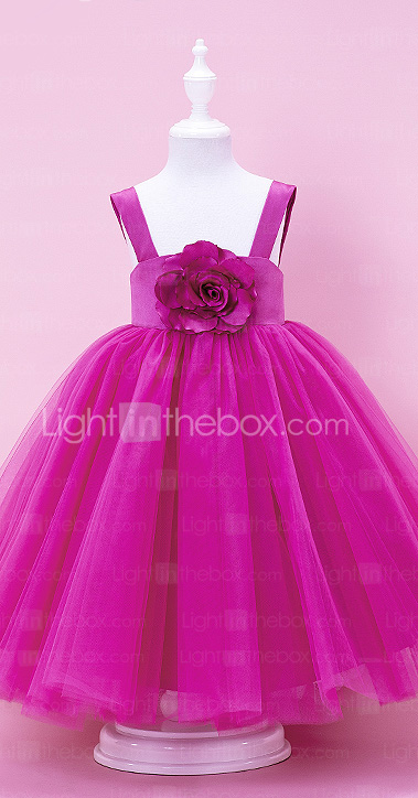 Fabulous Ball Gown Tull Over Satin Flower Girl Dress