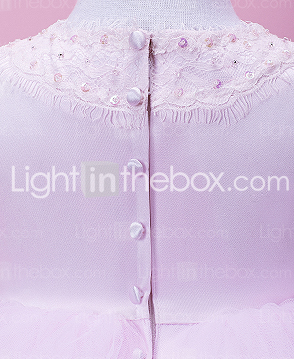 Cute Ball Gown with Button Flower Girl Dress
