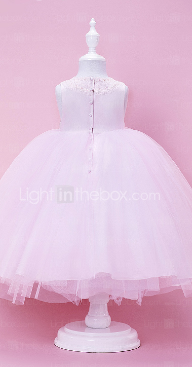 Cute Ball Gown with Button Flower Girl Dress
