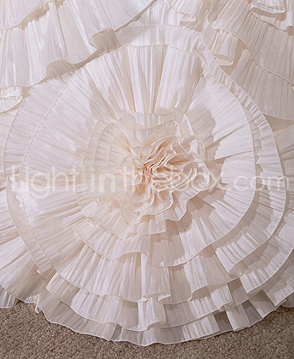 Luxury Delicate Beaded Taffeta Chapel Train Wedding Dress