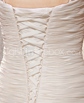 Luxury Delicate Beaded Taffeta Chapel Train Wedding Dress