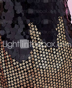 Sheath/ Column Scoop Short/ Mini Sequined Cocktail Dress