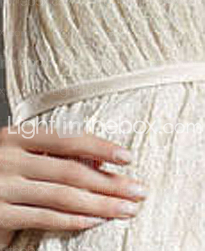 Sheath/ Column Empire Strapless Floor-length Lace Maternity Wedding Dress