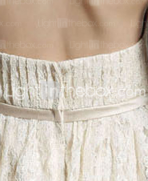 Sheath/ Column Empire Strapless Floor-length Lace Maternity Wedding Dress
