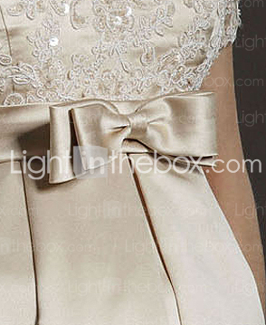 Sheath / Column Empire V-neck Floor-length Satin Maternity Wedding Dress