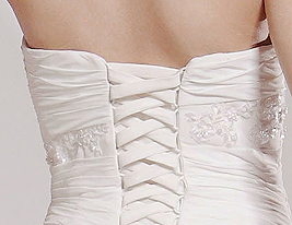 A-line/Princess Side-Draped Cathedral Train Luxury Wedding Dress With Beaded Appliques 