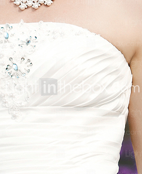 A-line Strapless Short/Mini Organza Taffeta  Wedding Dress 