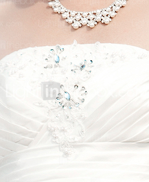A-line Strapless Short/Mini Organza Taffeta  Wedding Dress 