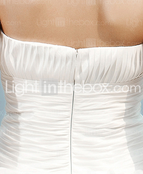 A-line Strapless Short/Mini Organza Taffeta  Wedding Dress 