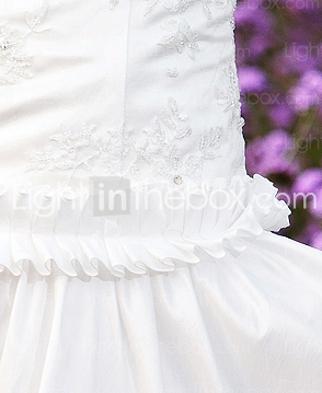 A-line Halter Short/Mini Taffeta Chiffon Lace Wedding Dress 