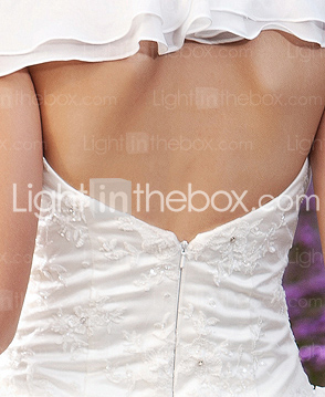 A-line Halter Short/Mini Taffeta Chiffon Lace Wedding Dress 