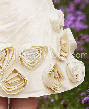 A-line Straps Short/Mini Taffeta Wedding Dress 