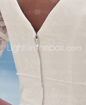 Sheath/ Column Sweep/ Brush Train Chiffon Lace Wedding Dress
