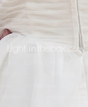 Sheath/Column Strapless Floor-length Organza Wedding Dress 