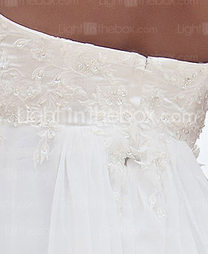Sheath/ Column Sweetheart Court Train Chiffon Satin Wedding Dress