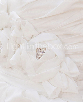 Sheath/Column Strpaless Floor-length Chiffon Wedding Dress 