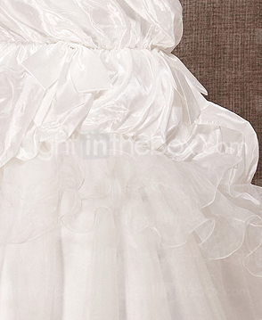 A-line Strapless Chapel Train  Taffeta Wedding Dress