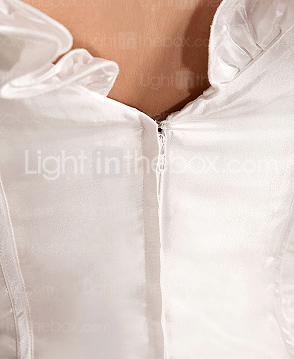 A-line V-neck Chapel Train Taffeta  Wedding Dress