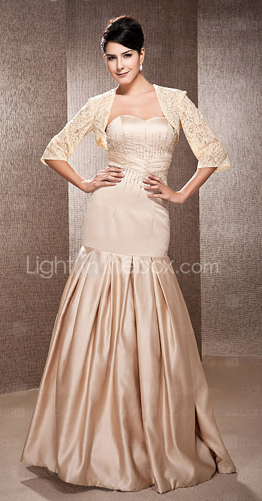 LEWISHAM - Vestido de Novia de Satén y Encaje con Bolero